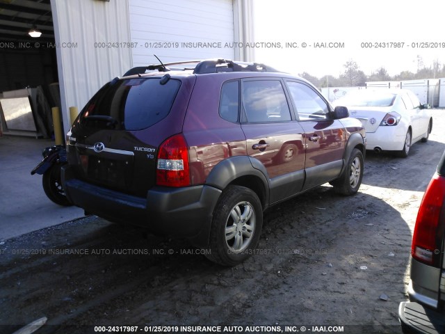 KM8JN12D27U620701 - 2007 HYUNDAI TUCSON SE/LIMITED BURGUNDY photo 4