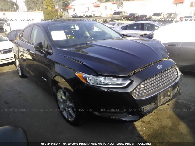 3FA6P0LU4ER163980 - 2014 FORD FUSION SE HYBRID BLACK photo 1