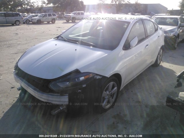 1C3CDFBB3GD563943 - 2016 DODGE DART SXT WHITE photo 2