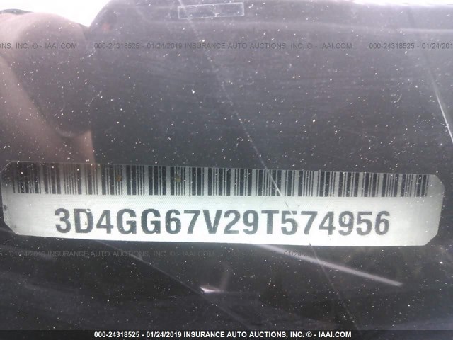 3D4GG67V29T574956 - 2009 DODGE JOURNEY R/T SILVER photo 9