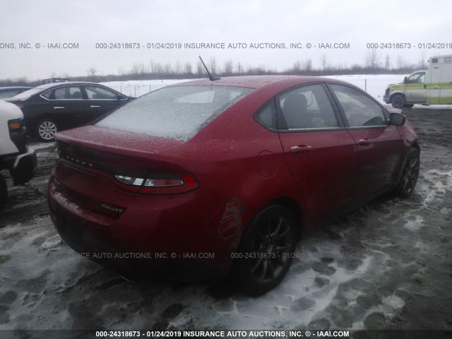 1C3CDFBB8GD539461 - 2016 DODGE DART SXT RED photo 4