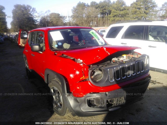 ZACCJAAT0FPB71433 - 2015 JEEP RENEGADE SPORT RED photo 1