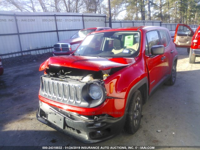 ZACCJAAT0FPB71433 - 2015 JEEP RENEGADE SPORT RED photo 2