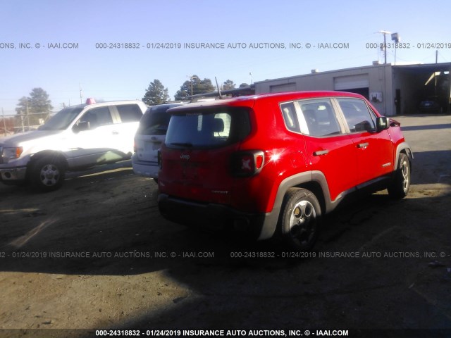 ZACCJAAT0FPB71433 - 2015 JEEP RENEGADE SPORT RED photo 4