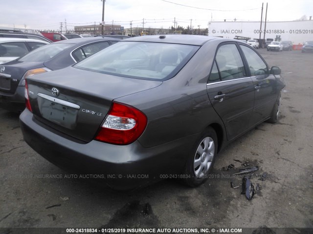 4T1BE32K13U769769 - 2003 TOYOTA CAMRY LE/XLE/SE GRAY photo 4