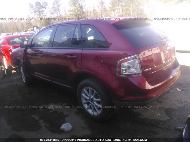 2FMDK38C77BB29465 - 2007 FORD EDGE SEL RED photo 3