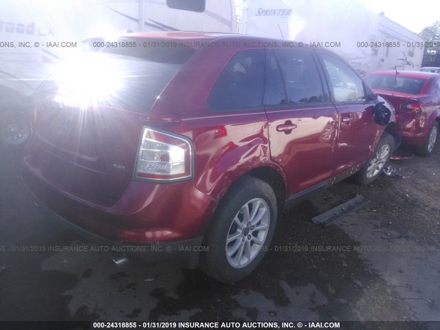 2FMDK38C77BB29465 - 2007 FORD EDGE SEL RED photo 4