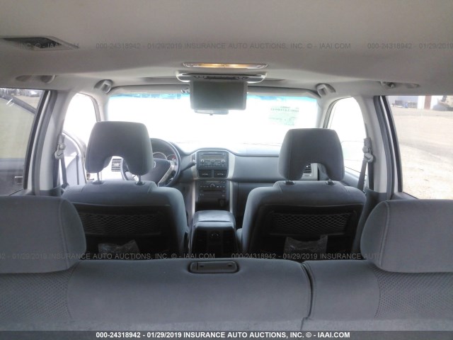 5FNYF18368B018943 - 2008 HONDA PILOT SE SILVER photo 8