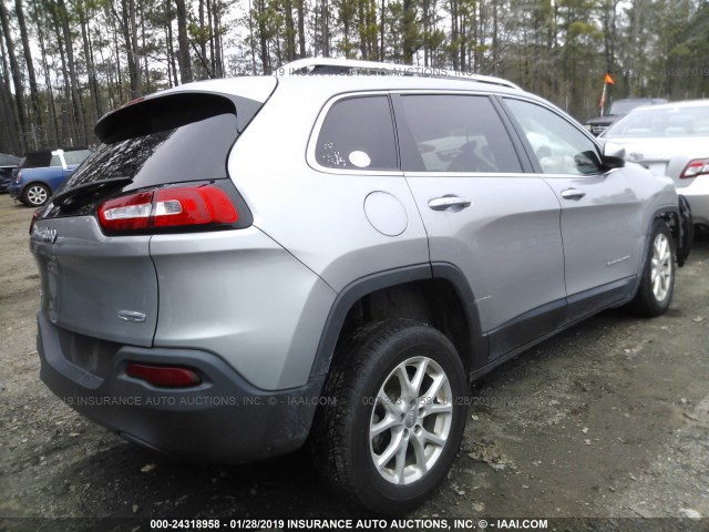 1C4PJMCB4FW734453 - 2015 JEEP CHEROKEE LATITUDE GRAY photo 4