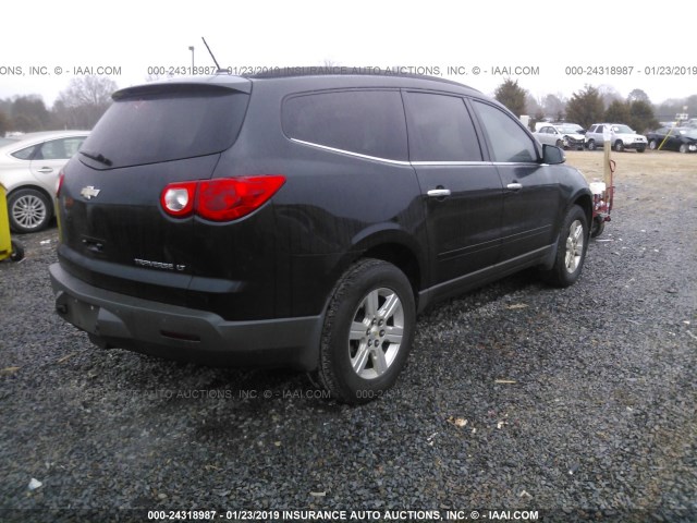 1GNKRJED6CJ409206 - 2012 CHEVROLET TRAVERSE LT BLACK photo 4