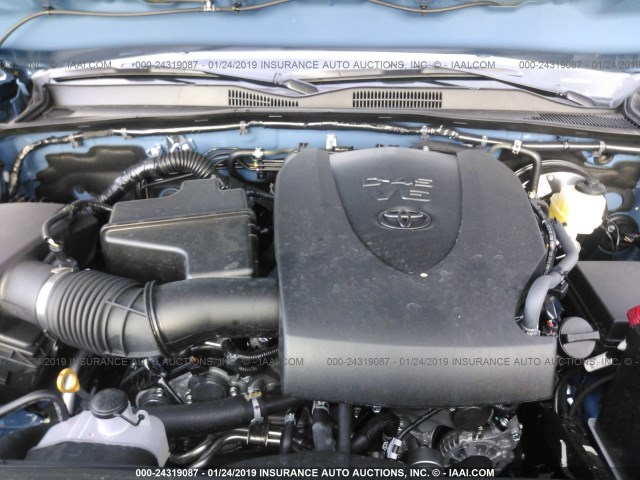 3TMDZ5BN5KM060594 - 2019 TOYOTA TACOMA DOUBLE CAB/SR5/TRD SPORT/ BLUE photo 10