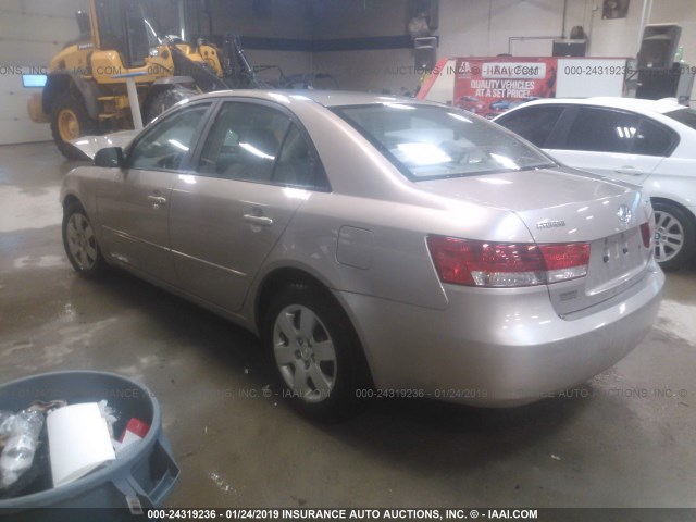 5NPET46CX6H068663 - 2006 HYUNDAI SONATA GL GOLD photo 3