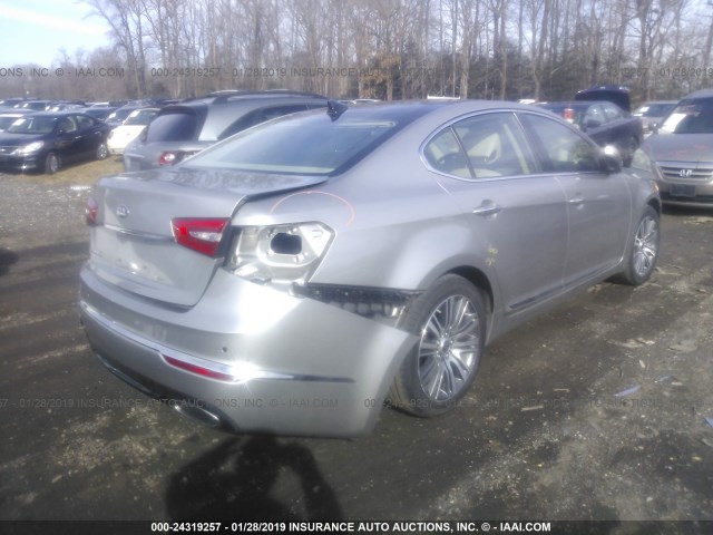 KNALN4D74E5146423 - 2014 KIA CADENZA PREMIUM/LIMITED SILVER photo 4