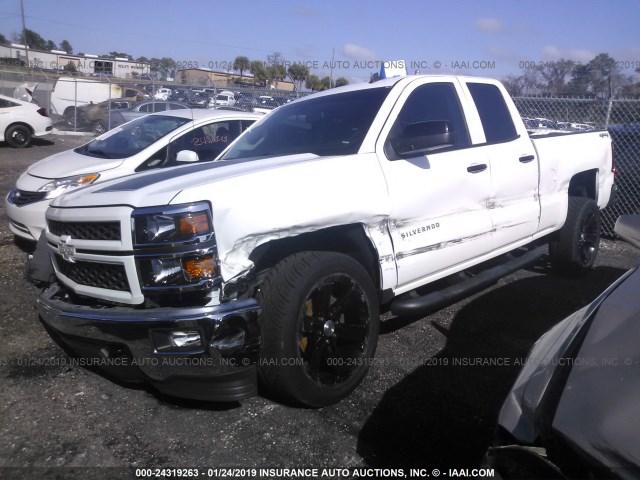 1GCVKREC7EZ418677 - 2014 CHEVROLET SILVERADO K1500 LT WHITE photo 2