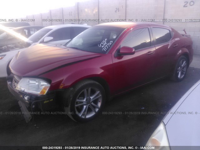 1B3BD1FG2BN534342 - 2011 DODGE AVENGER MAINSTREET RED photo 2