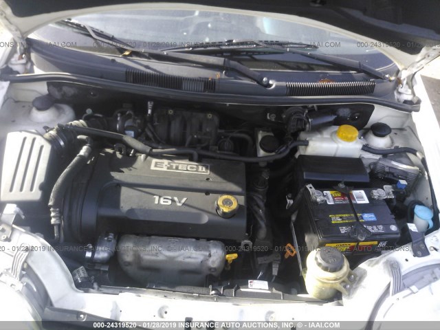 KL1TD66658B235260 - 2008 CHEVROLET AVEO LS WHITE photo 10