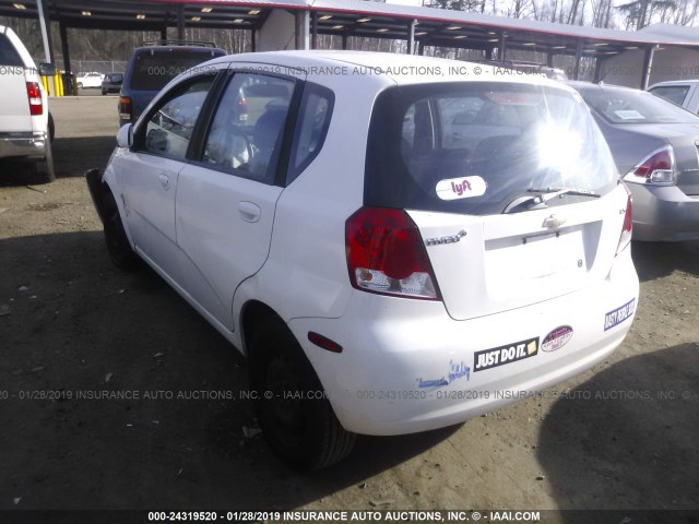 KL1TD66658B235260 - 2008 CHEVROLET AVEO LS WHITE photo 3