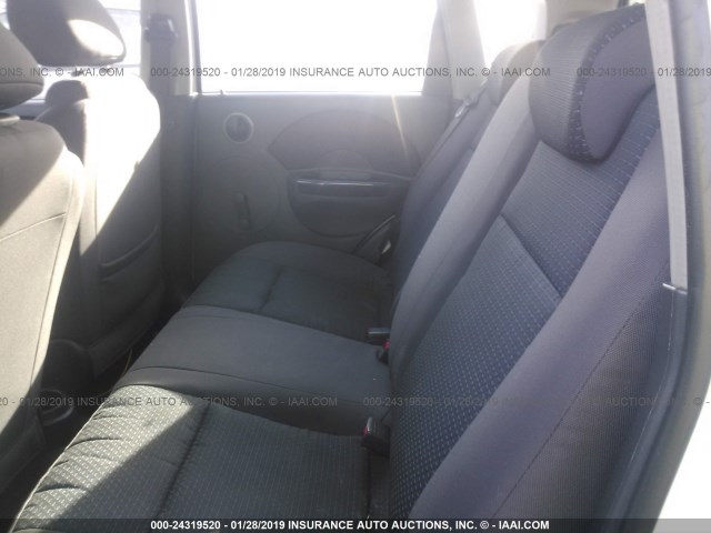 KL1TD66658B235260 - 2008 CHEVROLET AVEO LS WHITE photo 8
