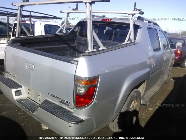 2HJYK16556H515159 - 2006 HONDA RIDGELINE RTL SILVER photo 4