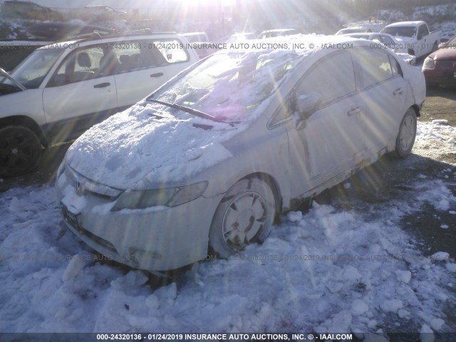 JHMFA36286S024785 - 2006 HONDA CIVIC HYBRID SILVER photo 2