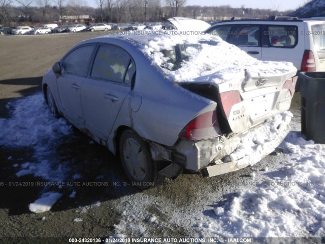 JHMFA36286S024785 - 2006 HONDA CIVIC HYBRID SILVER photo 3