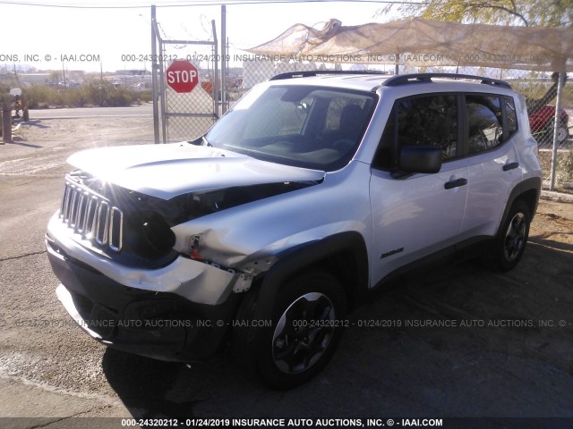 ZACCJAAB0HPF92148 - 2017 JEEP RENEGADE SPORT SILVER photo 2