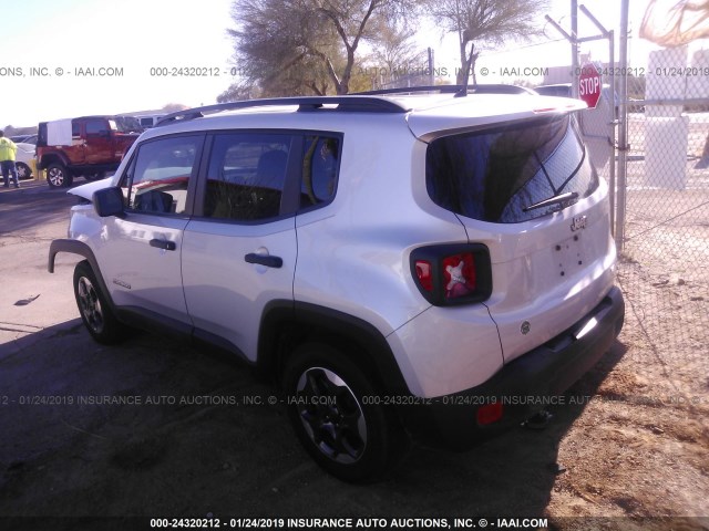 ZACCJAAB0HPF92148 - 2017 JEEP RENEGADE SPORT SILVER photo 3