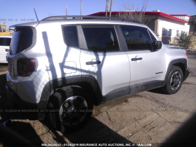 ZACCJAAB0HPF92148 - 2017 JEEP RENEGADE SPORT SILVER photo 4