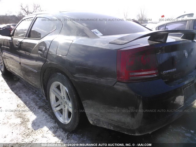 2B3KA53H36H321704 - 2006 DODGE CHARGER R/T BLACK photo 3