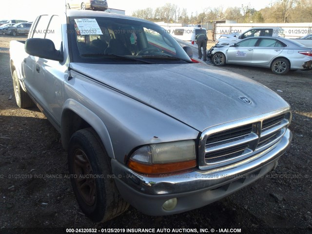 1D7HL48N13S148707 - 2003 DODGE DAKOTA QUAD SLT SILVER photo 1