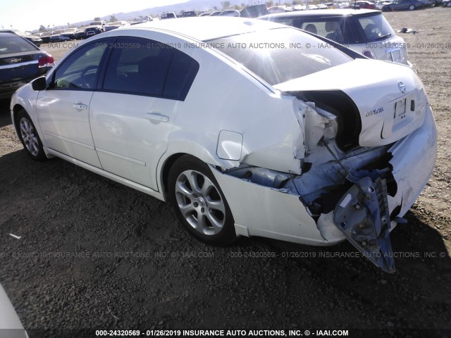 1N4BA41E58C819285 - 2008 NISSAN MAXIMA SE/SL WHITE photo 3