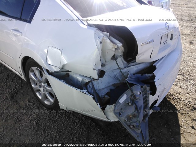 1N4BA41E58C819285 - 2008 NISSAN MAXIMA SE/SL WHITE photo 6