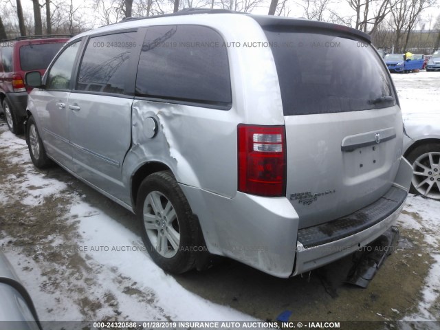 2D8HN54X28R130700 - 2008 DODGE GRAND CARAVAN SXT SILVER photo 3