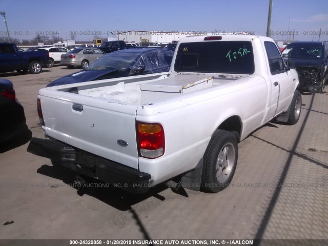 1FTYR10V5XPA26248 - 1999 FORD RANGER WHITE photo 4
