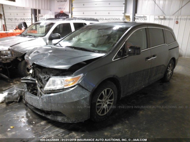 5FNRL5H66CB143478 - 2012 HONDA ODYSSEY EXL GRAY photo 2