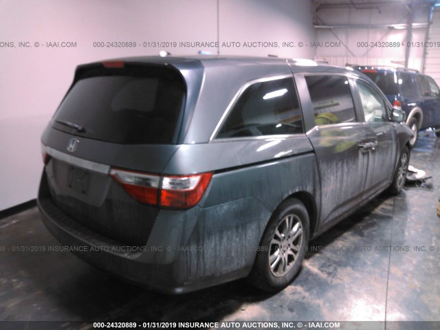 5FNRL5H66CB143478 - 2012 HONDA ODYSSEY EXL GRAY photo 4