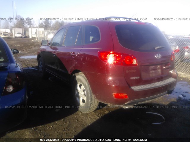 5NMSG13D77H108635 - 2007 HYUNDAI SANTA FE GLS BURGUNDY photo 3