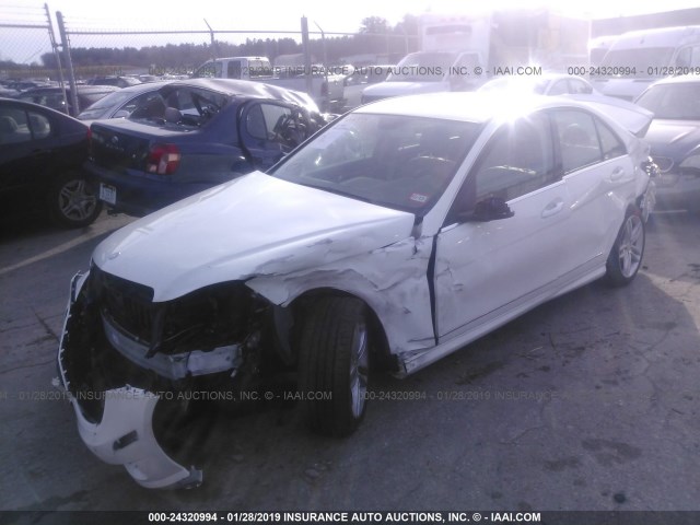 WDDGF8AB9DA828405 - 2013 MERCEDES-BENZ C 300 4MATIC WHITE photo 2