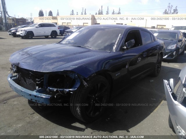 2C3CDXCT6GH179946 - 2016 DODGE CHARGER R/T Dark Blue photo 2