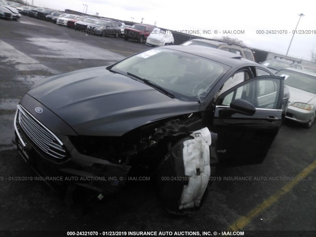 3FA6P0LU5JR124034 - 2018 FORD FUSION SE HYBRID BLACK photo 2