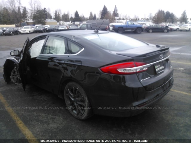 3FA6P0LU5JR124034 - 2018 FORD FUSION SE HYBRID BLACK photo 3