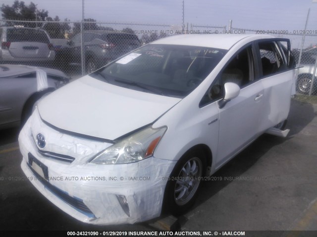 JTDZN3EU4E3293316 - 2014 TOYOTA PRIUS V WHITE photo 2