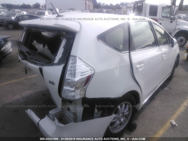 JTDZN3EU4E3293316 - 2014 TOYOTA PRIUS V WHITE photo 4