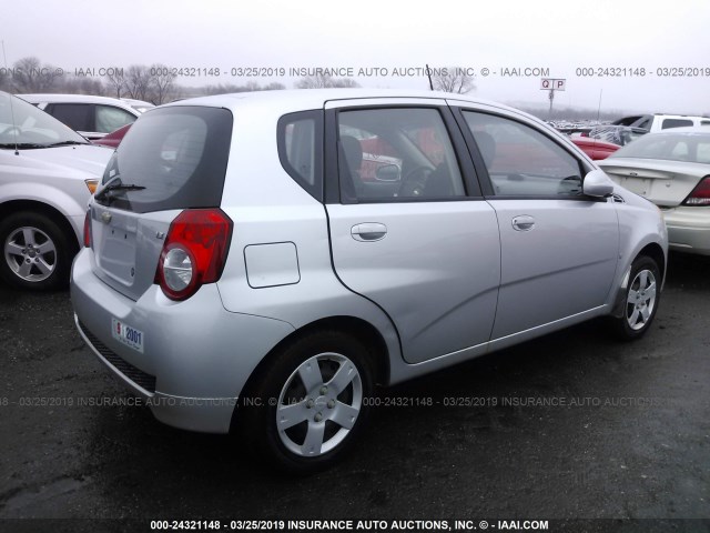 KL1TD66E99B366197 - 2009 CHEVROLET AVEO LS/LT SILVER photo 4