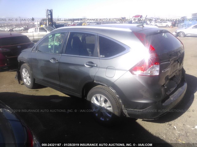 JHLRM3H78CC011669 - 2012 HONDA CR-V EXL GRAY photo 3