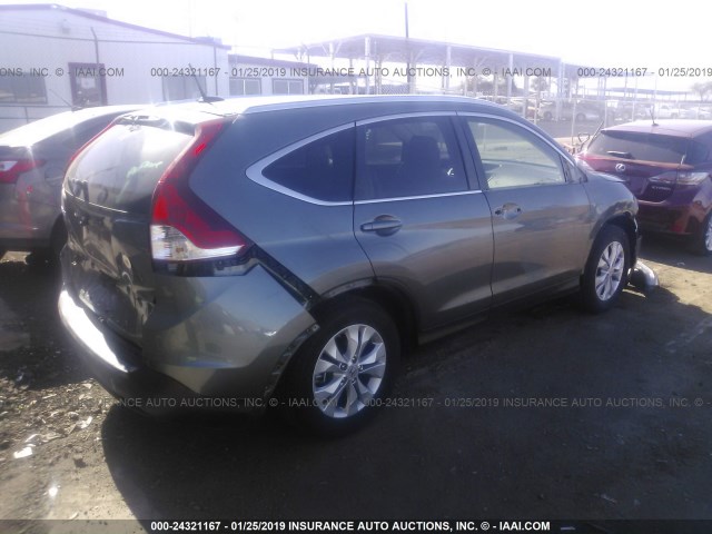 JHLRM3H78CC011669 - 2012 HONDA CR-V EXL GRAY photo 4