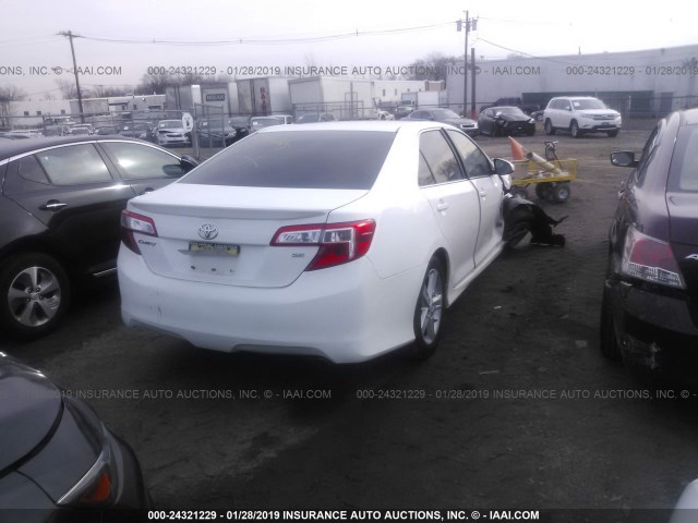 4T1BF1FK9CU107224 - 2012 TOYOTA CAMRY SE/LE/XLE WHITE photo 4