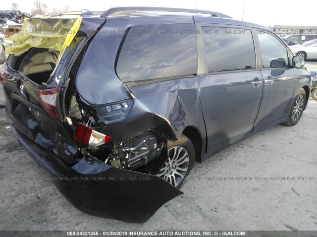 5TDYZ3DC8JS942486 - 2018 TOYOTA SIENNA XLE/LIMITED BLUE photo 4