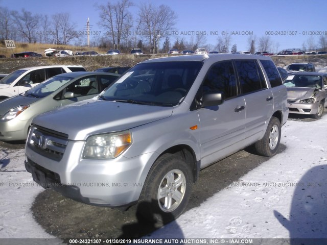 2HKYF18166H556653 - 2006 HONDA PILOT LX SILVER photo 2