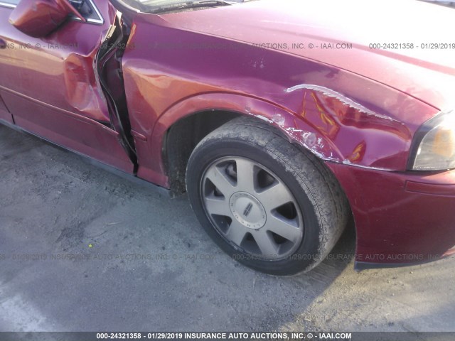 1LNHM86S94Y688016 - 2004 LINCOLN LS წითელი ფოტო 6